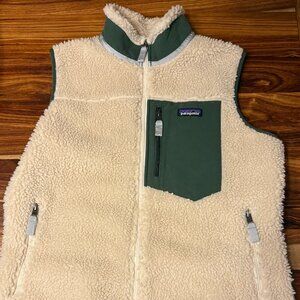 Patagonia Retro X Fleece Vest Women’s Cream and dark green